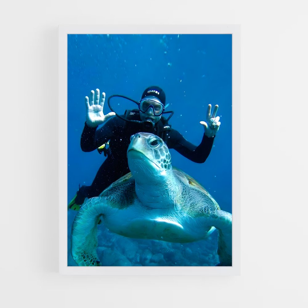 Poster Plongée avec les Tortues – affiche Plongée sous-marine (vue 3)